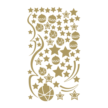 Sticker Deco Noel - Kit 1 Boules Etoiles