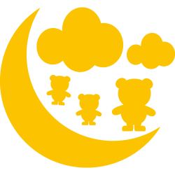 Stickers lune nuage et oursons