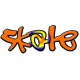 Sticker texte skate orange