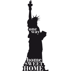 Sticker New York : statue de la liberté One Way