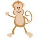 stickers enfant jungle : Tim le singe debout