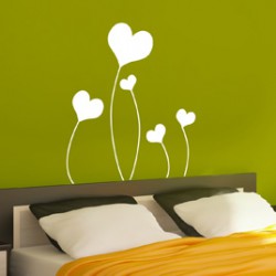 Sticker chambre tete de lit : coeurs