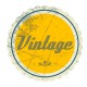 Sticker vintage avec texte en jaune