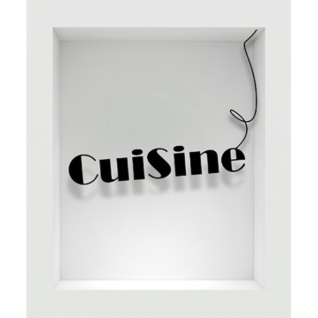 Sticker 3D trompe l'oeil pour déco de cuisine avec texte - Décorécébo