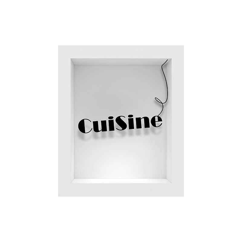 Sticker 3D trompe l'oeil pour déco de cuisine avec texte - Décorécébo