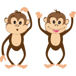 Stickers Les 2 petits singes