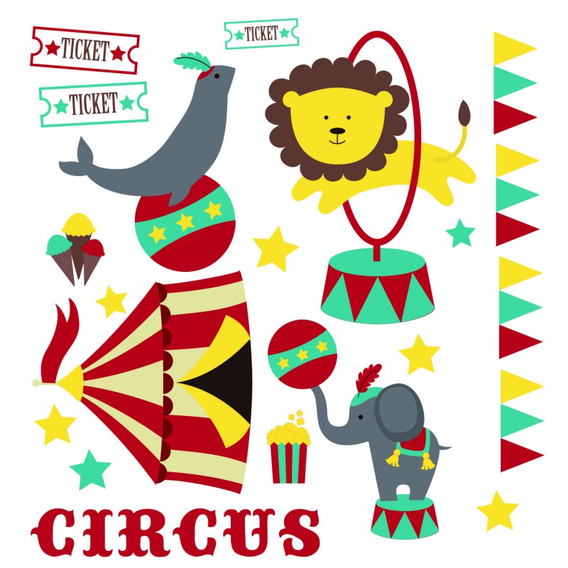 Sticker circus enfant - Sticker chambre enfant
