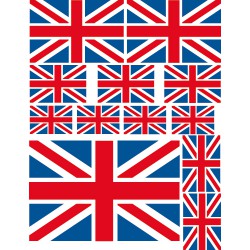 Kit stickers mini drapeaux anglais