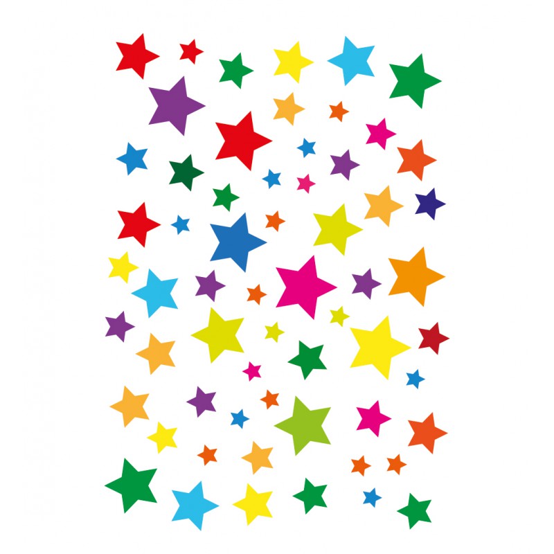 Stickers étoiles colorées pour enfants pour murs et meubles par Décorécébo