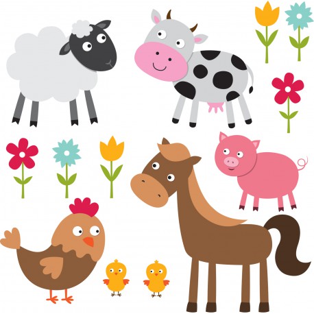 Sticker animaux ferme enfants