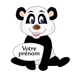 Sticker panda personnalisable prénom