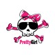 Sticker voiture Skull Pretty girl