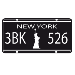 Sticker plaque Immatriculation New York