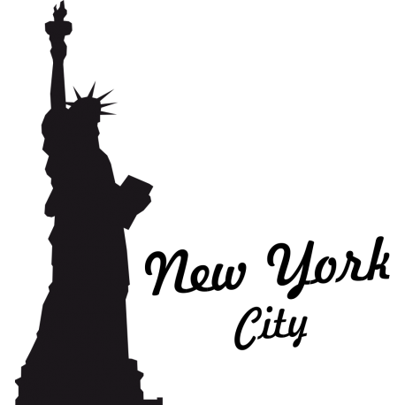 Sticker texte NYC et statue de la libert'