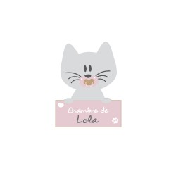 Sticker petit chat à personnaliser pour fille