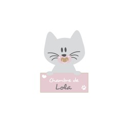 Sticker porte chaton prénom