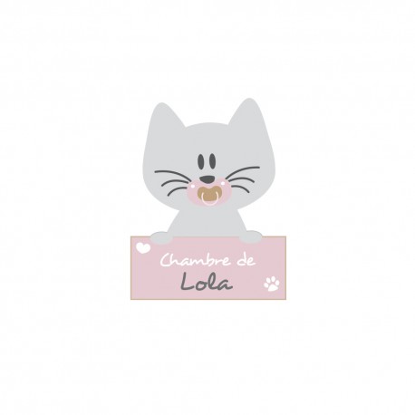 Sticker porte chaton prénom