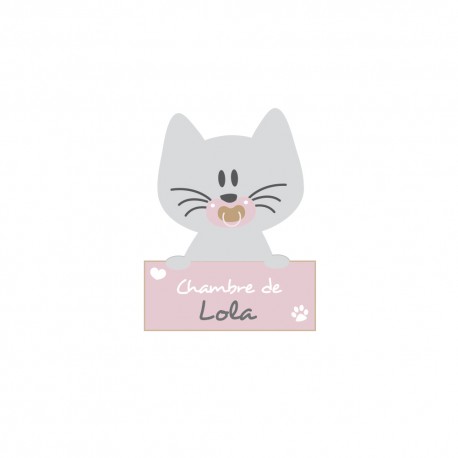 Sticker porte chaton prénom