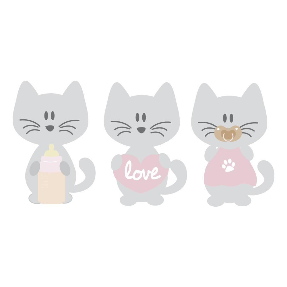 Stickers nounours coeurs rose et coeurs bébé filles par decorecebo.fr