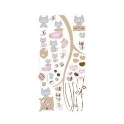 Kit de stickers Petits Chats Rose