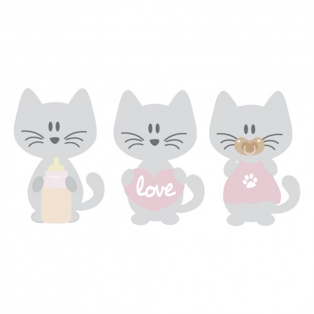 Stickers 3 petits chats garcons