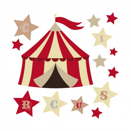Stickers chapiteau cirque et étoiles