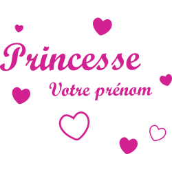 Stickers minnie baby prénom personnalisé et texte princesse