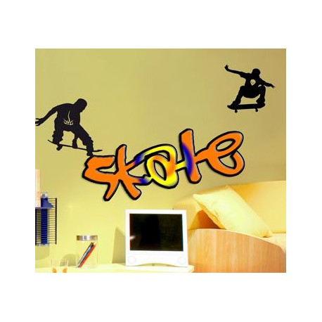 Sticker texte skate orange