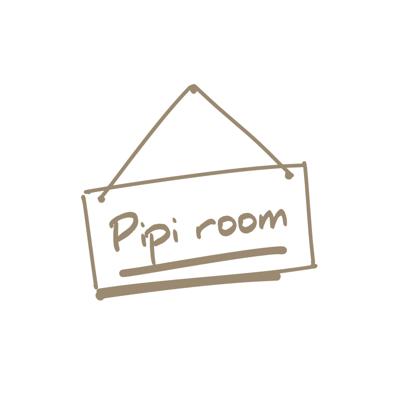Autocollant WC Hommes Humour "Frau Pipi Lounge" – 27x18 Cm, Gris Foncé – Déco Murale Décalée