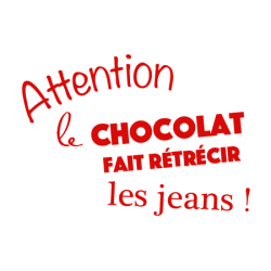 Sticker texte cuisine Attention le chocolat