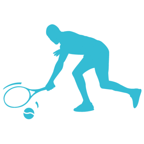 Sticker tennisman raquette et balle