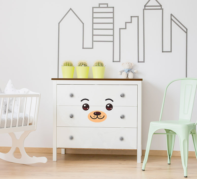 Stickers de meubles pour enfants - créer une commode nounours