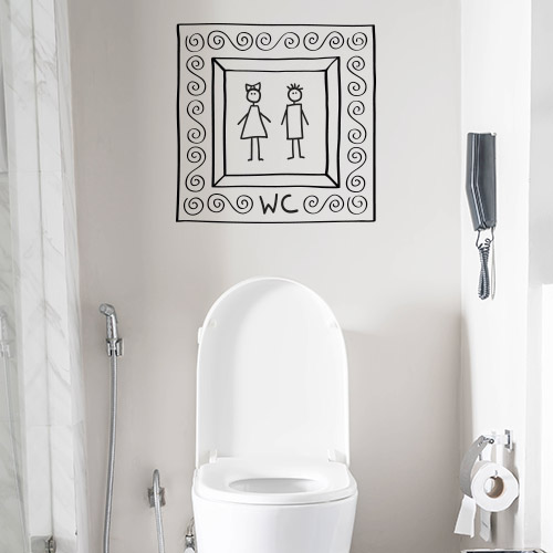 Stickers toilettes homme femme