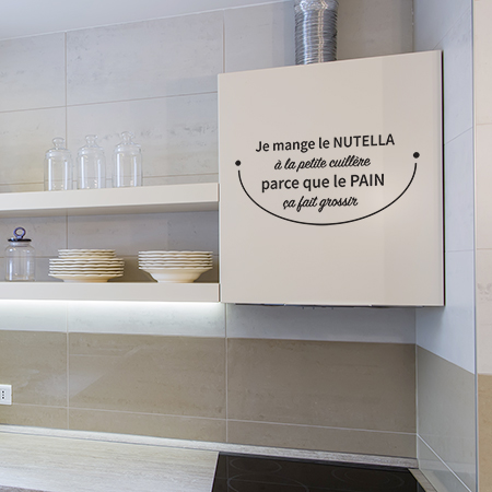 Autocollants textes cuisine Nutella