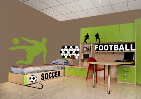 Autocollant Mural Sportif Tennis CVUTOVO 100x60 Cm – Décor Amovible Pour Chambre Garçon, Salle De Sport
