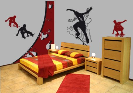 Sticker skate 5 - Décoration murale chambre ado