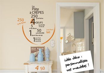 Stickers muraux: Recette de la Pâte à Crêpe - Décoration murale pour la  cuisine